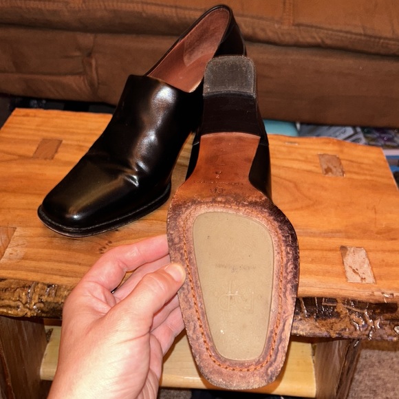 VINTAGE Donald J Pliner Women’s Leather Square Toe Heels Size 7 - Picture 6 of 6